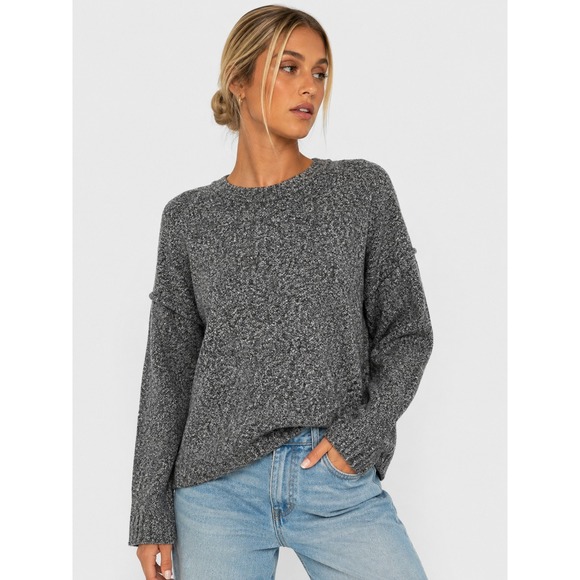 Joe's Jeans Sweaters - Joe's Jeans Gray Wool Yak Hair Blend Marled Crew Neck Sweater M
